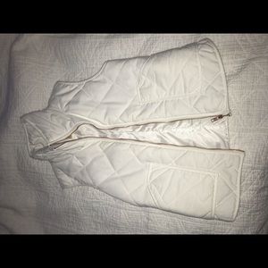 White Vest with Gold Zipper